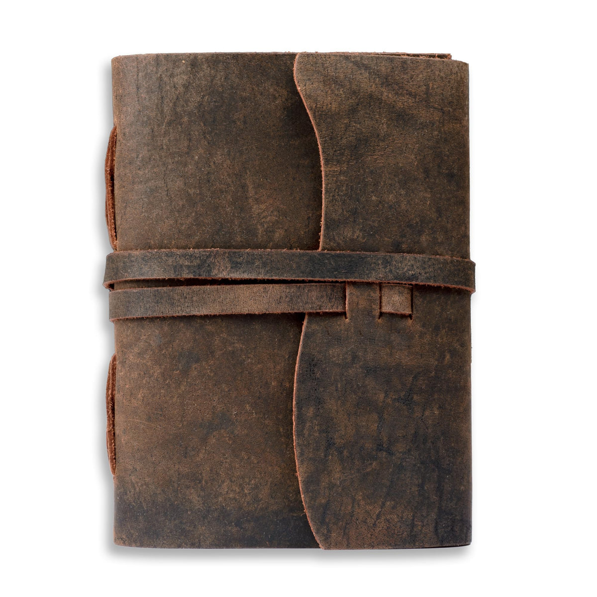 LEATHER VILLAGE Leather Bound Journal - Dark Brown, 7"X5", 220 Pages - Vintage Blank Paper Diary for Writing, Drawing, Sketchbook, and Travel Notebook - Ideal for Women and Men