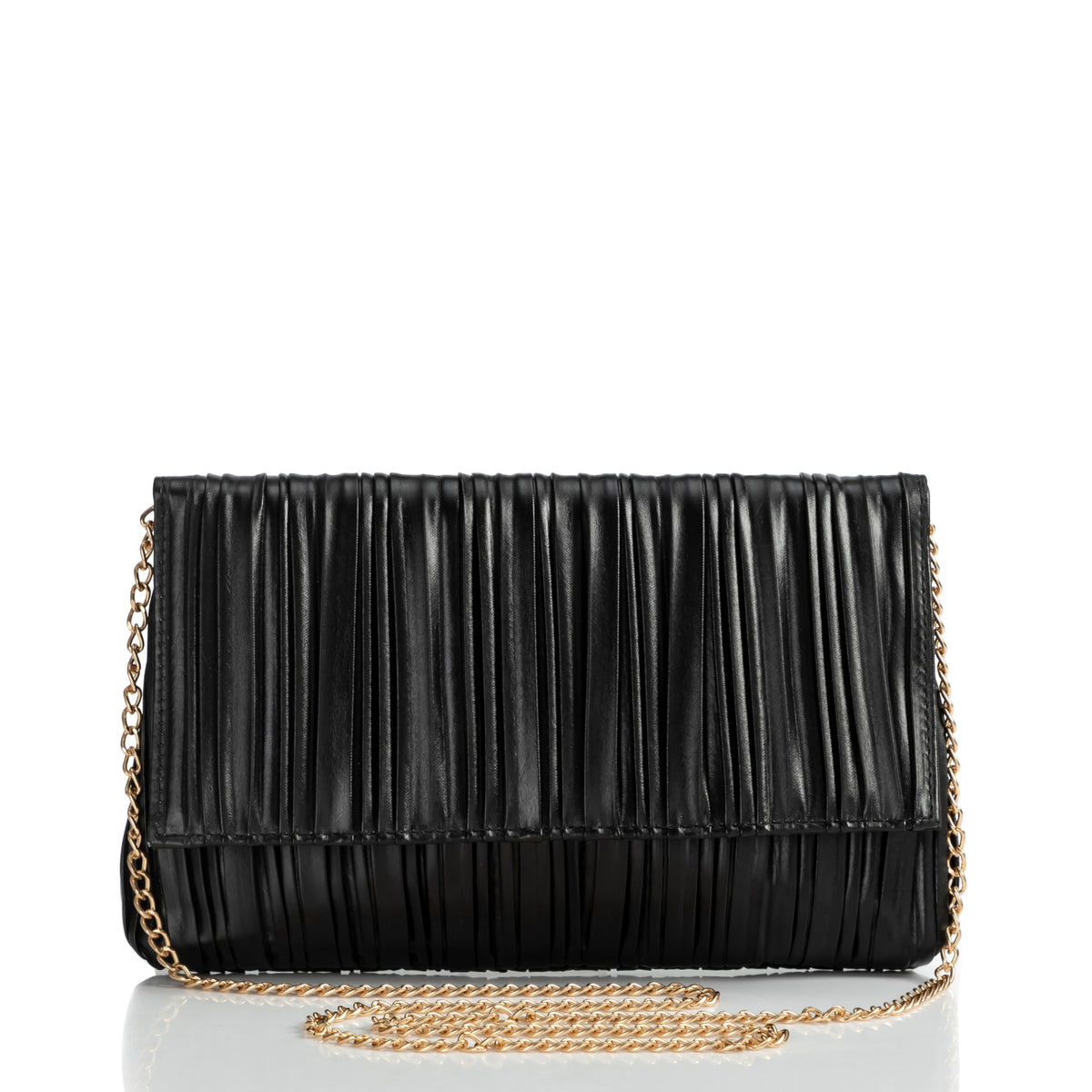 BABEYOND Clutch Purses for Women - Evening Bag Pleated Flap Clutch for Formal Party Cocktail Prom Wedding Handbags (Black)