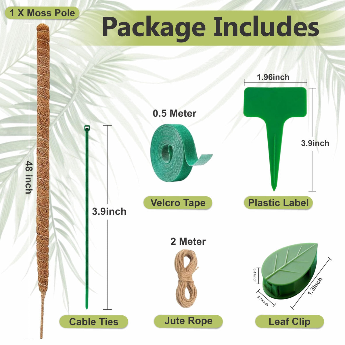 48 Inches Bendable Moss Pole Monstera Plant Support Stakes - Moss Poles for Climbing Plants, Plant Stakes for Indoor Plants - Coco Coir Pole Moss Stick for Monstera, Pothos.