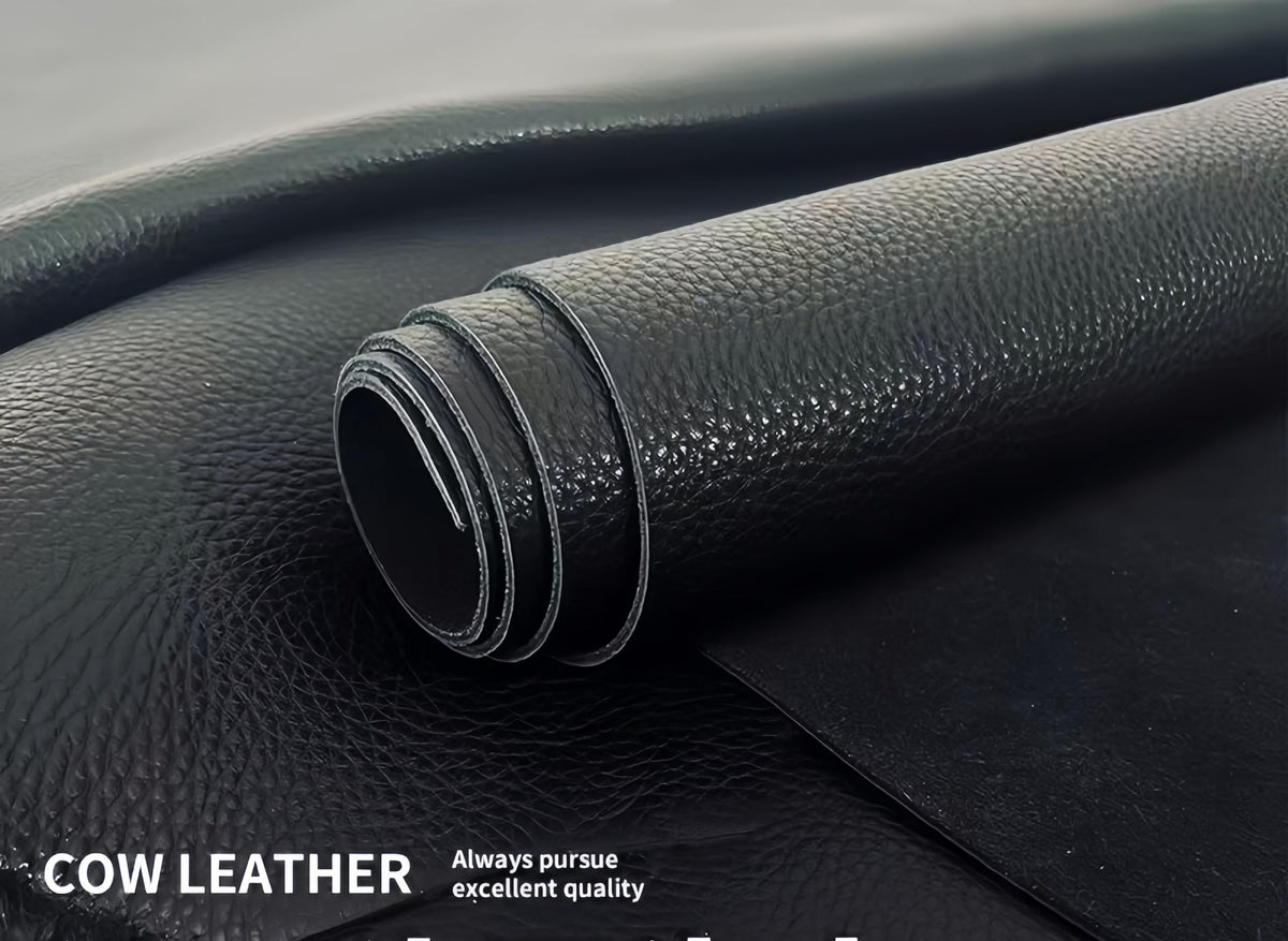 Black Leather, 1.4-2.0mm Thickness for Wallets, Briefcases, Sofa & Stool, Leather Sheets for Crafting (Blacklizhiwen20×40"