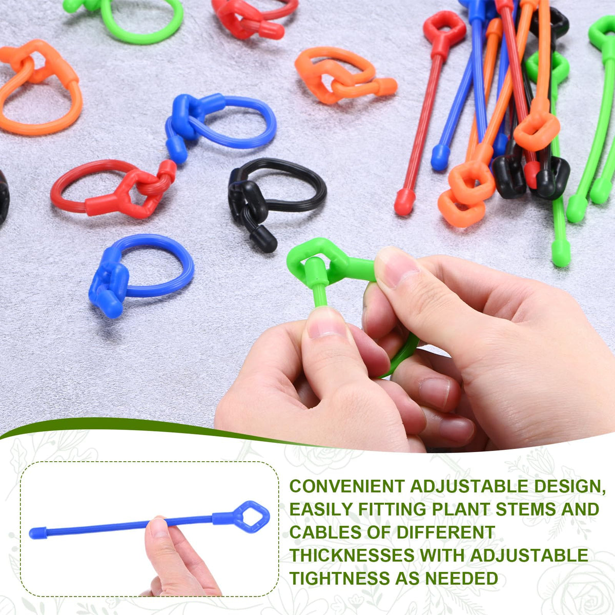 M METERXITY 12-Pack Adjustable Plant Ties, 10inch/25.4cm Silicone Flexible Multi-Function Sturdy Garden Twist Tie for Plant Support/Tree/Shrub/Vine, Reusable Support Twine [Blue]