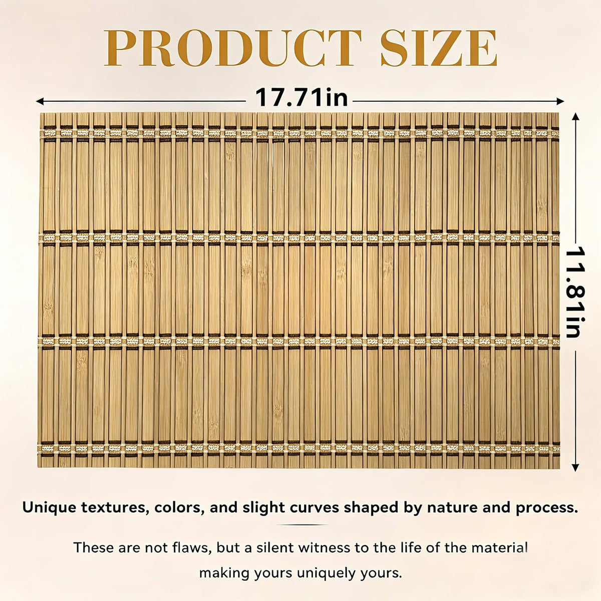 ChiUGua Bamboo Placemats, Heat-Resistant Table Mats, Set of 4, Brown