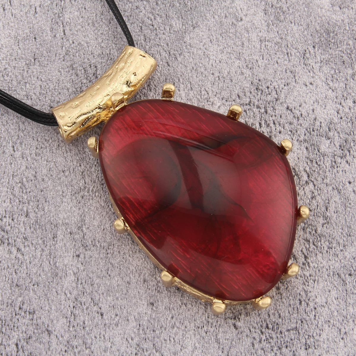 joymiao Big Necklaces for Women Statement Necklace Long Boho Pendant Necklace Bohemian Stone Necklaces Leather Choker Necklace Boho Hippie Jewelry