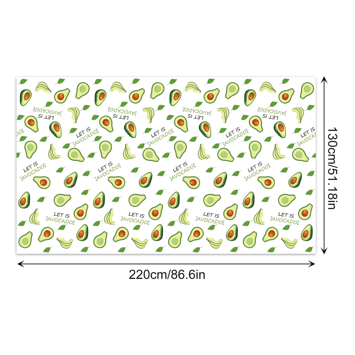 CC HOME 1Pc Avocado Party Plastic Tablecloth 54 x 87 Inch Long Rectangular Table Cover for Buffet, Fruit Birthday Party Holiday Dinner Picnic or Tablecloth for Kitchen Event Use