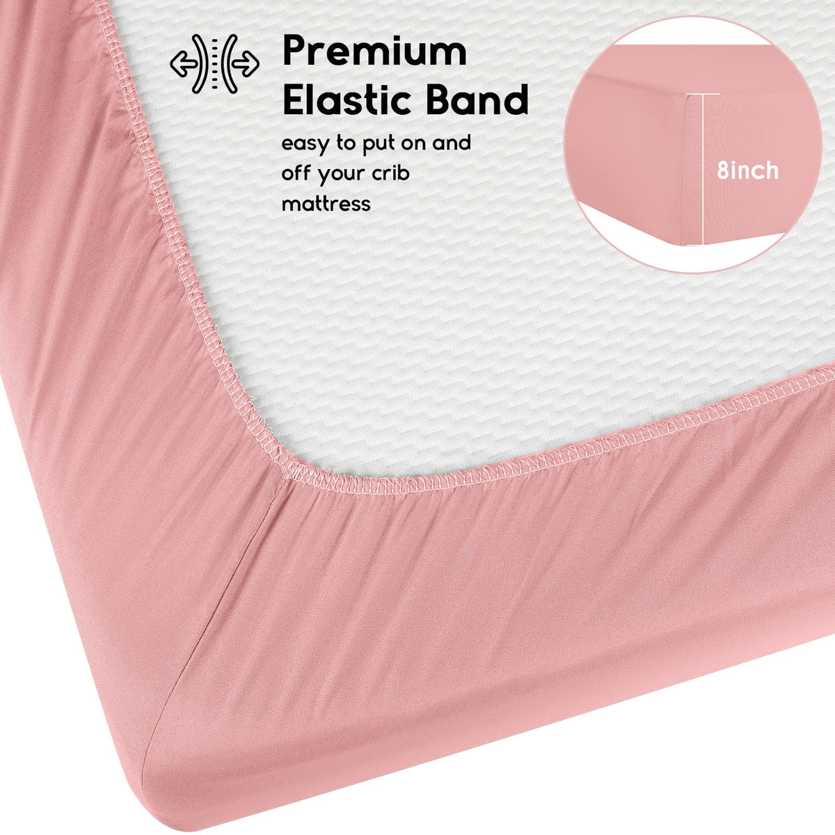 Yoofoss Baby Crib Sheets for Boys Girls, Fitted Crib Sheet 2 Pack for Standard Crib and Toddler Mattress, Super Soft Microfiber Baby Sheet 28x52x8in Pink+Love