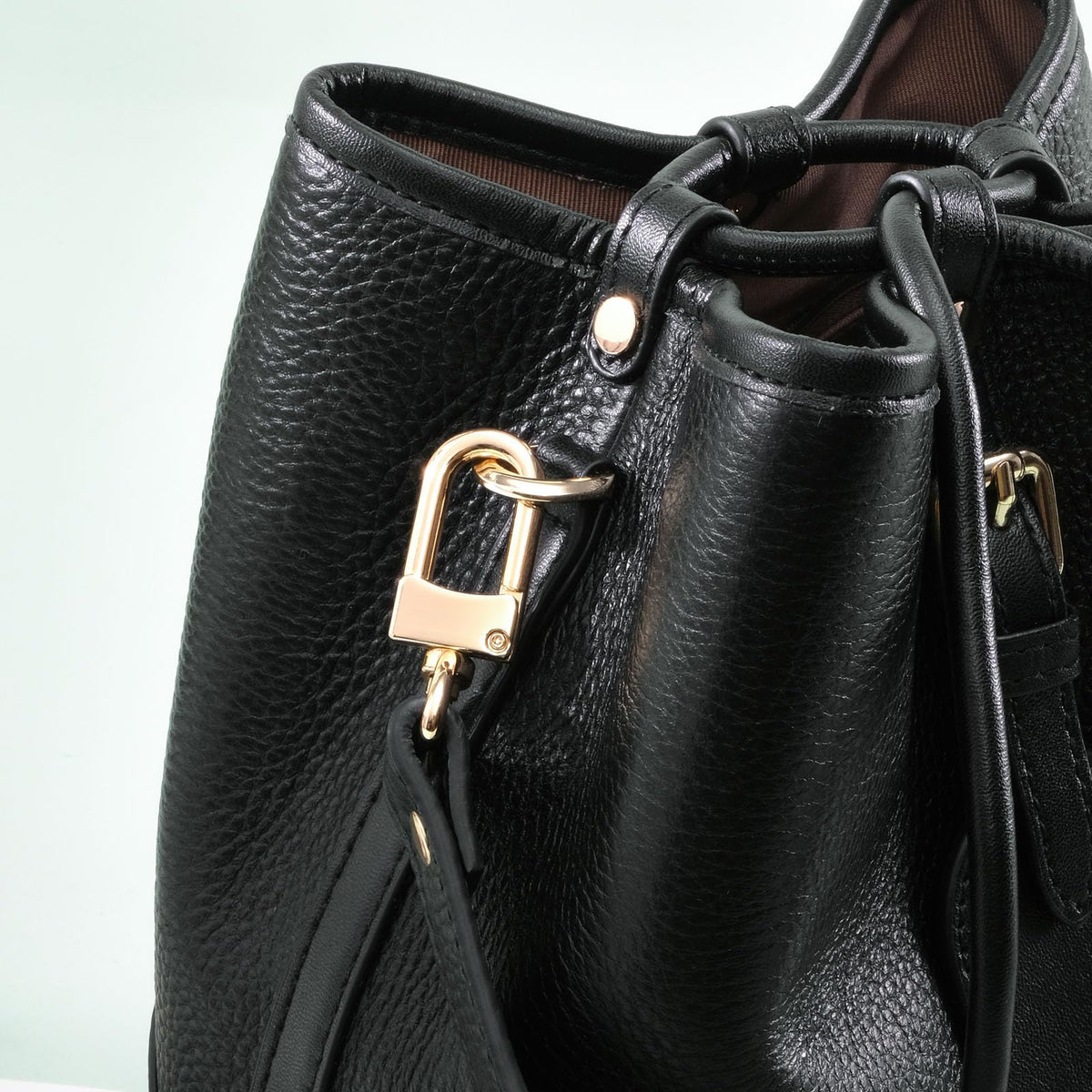 VanEnjoy 26 Inch Full Grain Leather Replacement Hand Strap for Handbag Shoulder Bag Purse(Black)