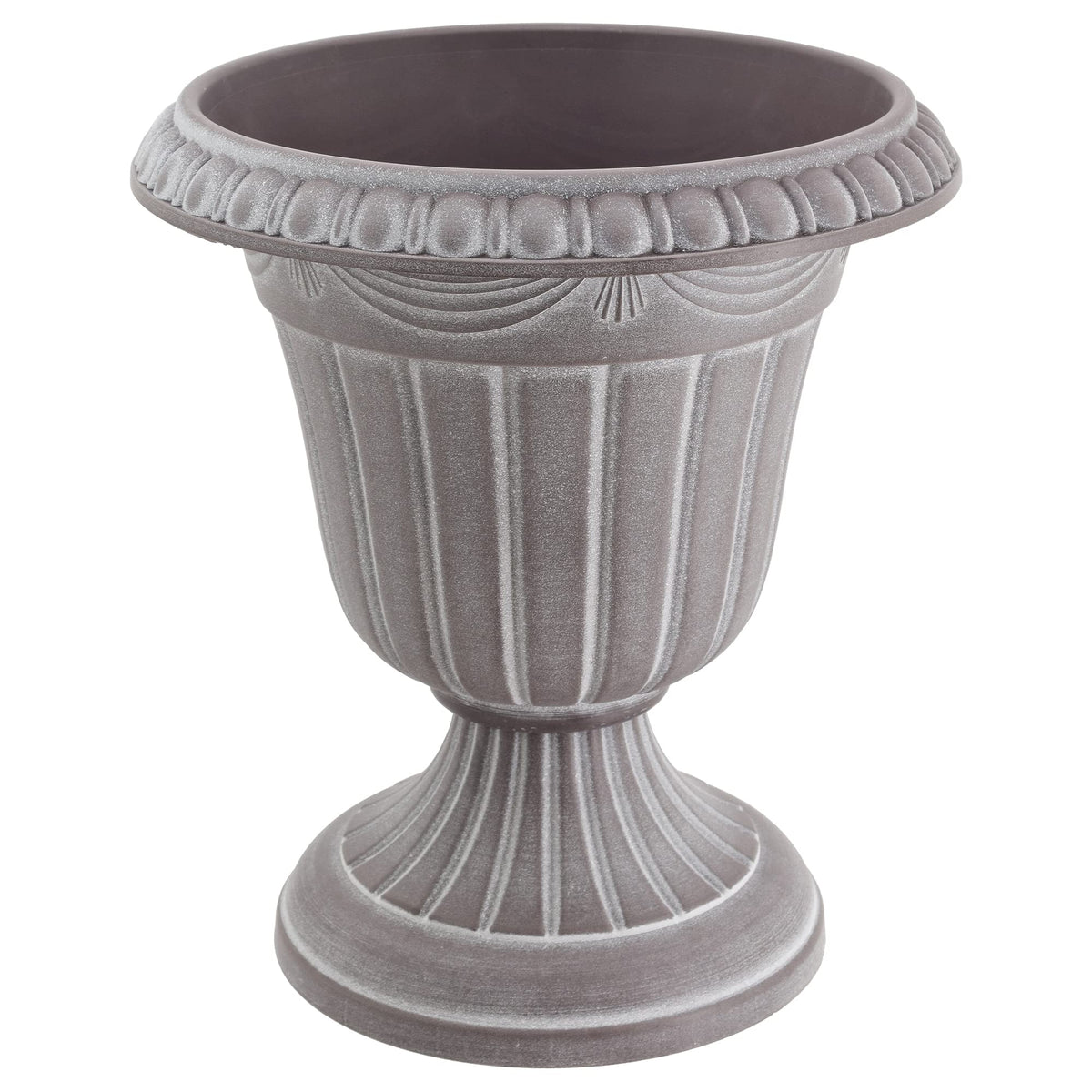 Arcadia Garden Products PL20WW Indoor/Outdoor Classic Traditional Plastic Urn Planter, Whitewash, 10" x 12", White Wash