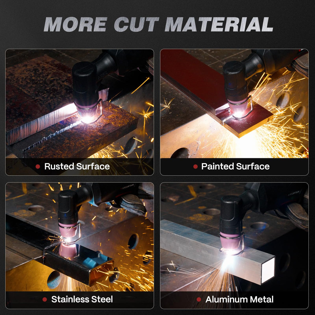 ARCCAPTAIN 55A Plasma Cutter, Non-Touch Pilot Arc High-Frequency Plasma Cutting Machine, 120/240V Dual Voltage IGBT Inverter, 1/2" Clean Cut, 2T/4T, for Beginners DIY