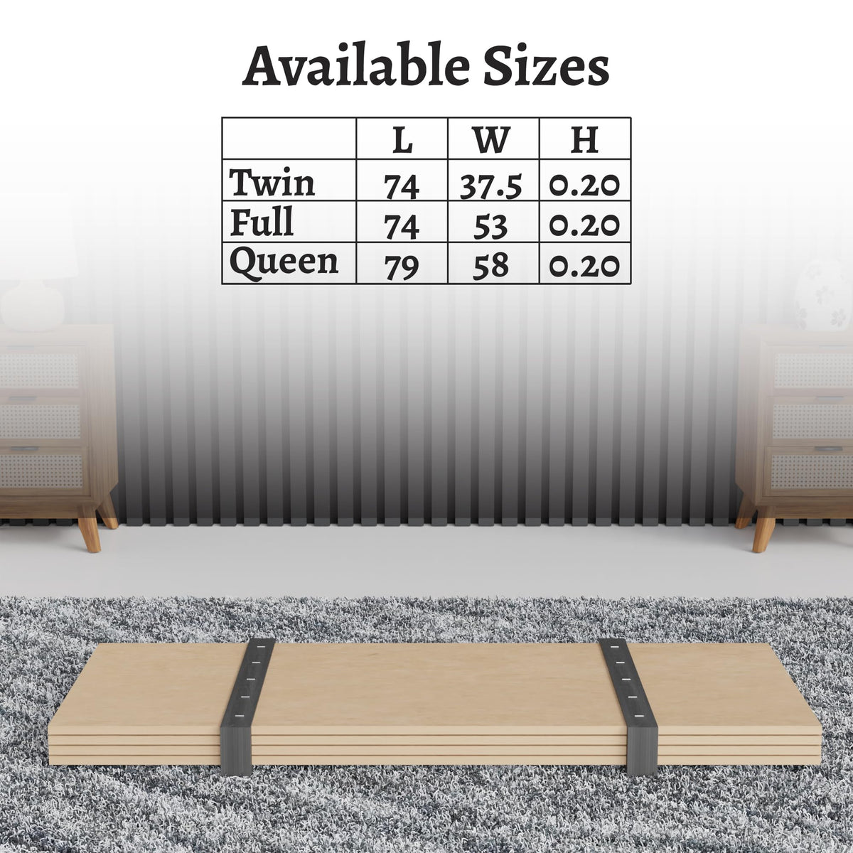 Nutan, Folding Bunkie Board – Low-Profile 74″ x 37.5″ Mattress Support Platform for Daybeds, Bunk Beds, Futons & Metal/Wood Frames – Prevents Sagging, Easy to Install & Store