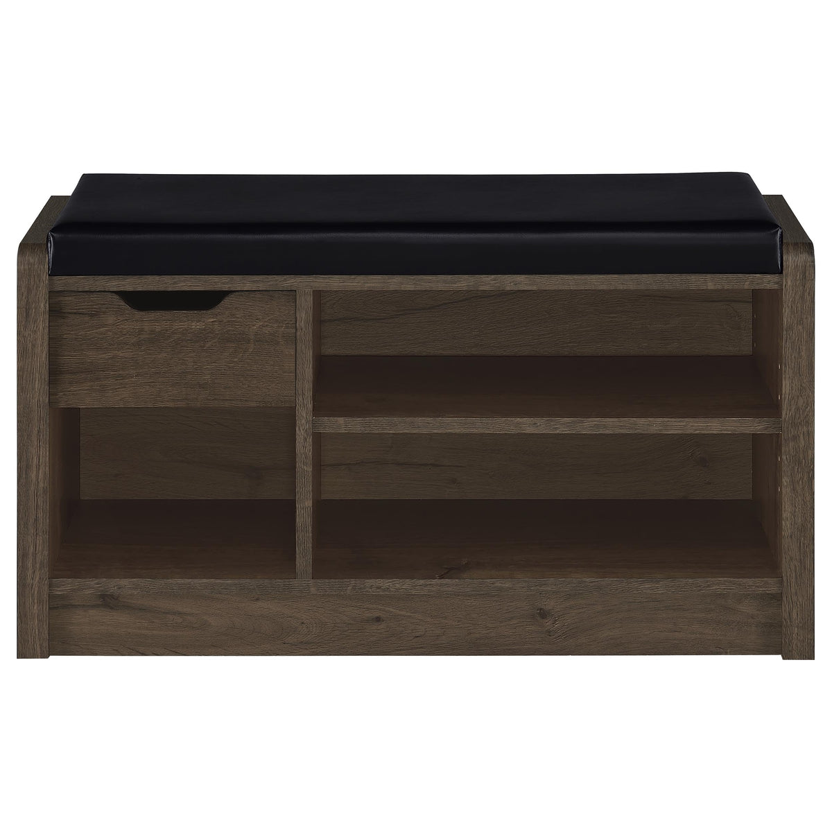 Coaster Home Furnishings - Arrington - Engineered Wood - Storage Bench with Pull-Out Drawer, Adjustable Shelf and Open Compartment - Entryway & Living Room- Smoked Oak Finish - 910321