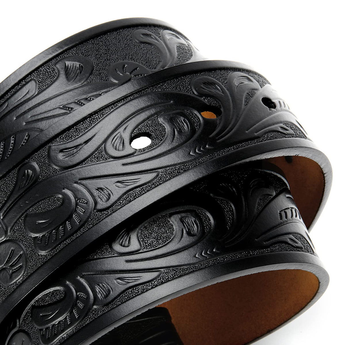 CHAOREN Western Belts for Men without Buckle - Cowboy Belt 1.5" Full Grain Leather Belt for Jeans - One Solid Piece Leather