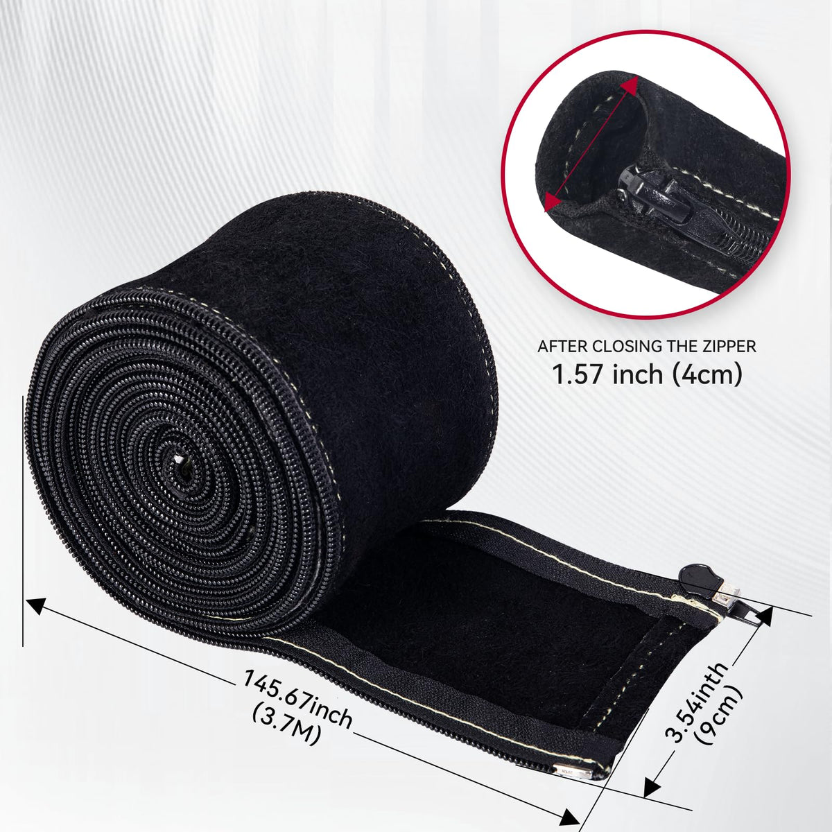 ARCCAPTAIN TIG Welding Torch Cable Cover, MIG Plasma Tig Torch Cover Resistant Leather with Zipper 3.7M (12FT) Length