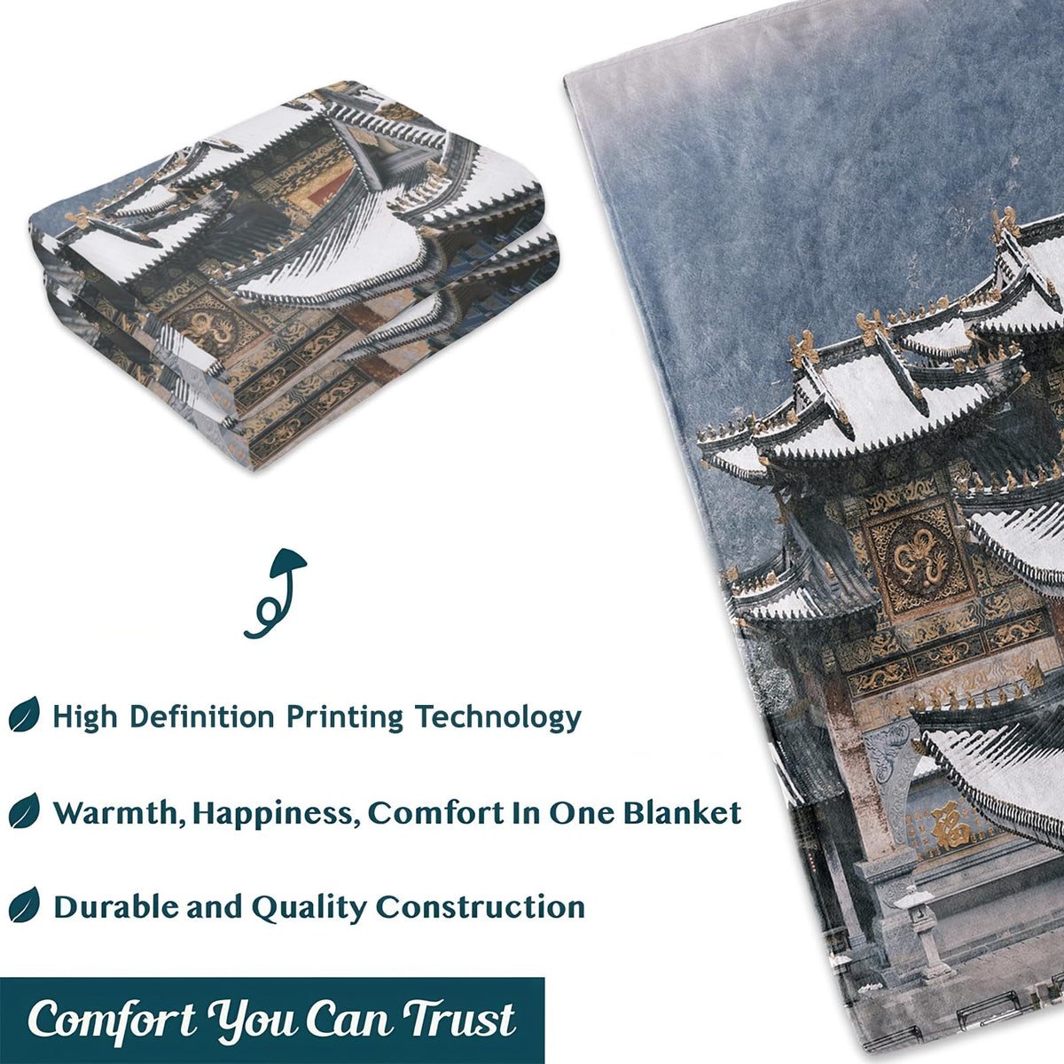 Fishing Tuna Blanket 50X60 in, Flannel Throw Blankets for Travel Camping Sofa Living Room Decor, Lightweight Cozy Soft Fuzzy Gifts for Women Adults Kids