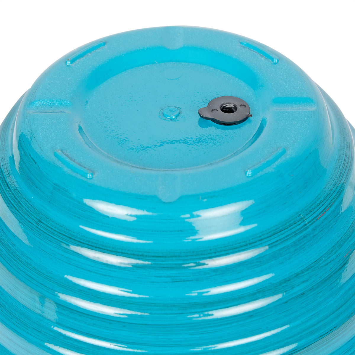 Alpine Corporation 16" Diameter Indoor/Outdoor Ribbed Plastic Planters, Lightweight with Plug-in Drainage Hole, Blue, Medium - Set of 2