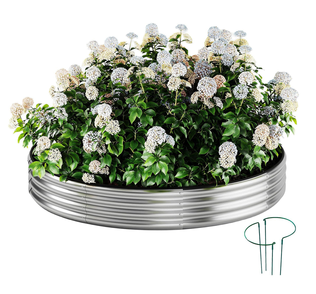 ZFHgarden Fire Ring Pit Round Galvanized Fire Ring for Outside Fire Pit Garden Bed Kit，Height 12 Inch, 2x2x1ft Round Galvanized Steel Fire Pit