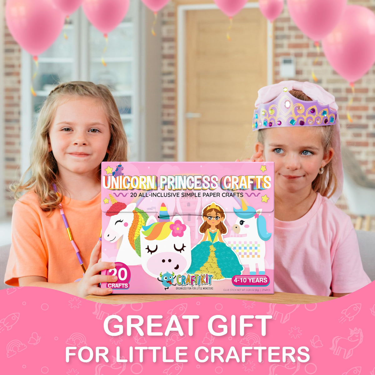 Craftikit® 20 Award-Winning Princess & Unicorn Crafts for Kids Ages 3-10 Years, All-Inclusive Toddler Arts and Craft Kits for Kids, Fun Toddler Craft Box for Girls in Preschool
