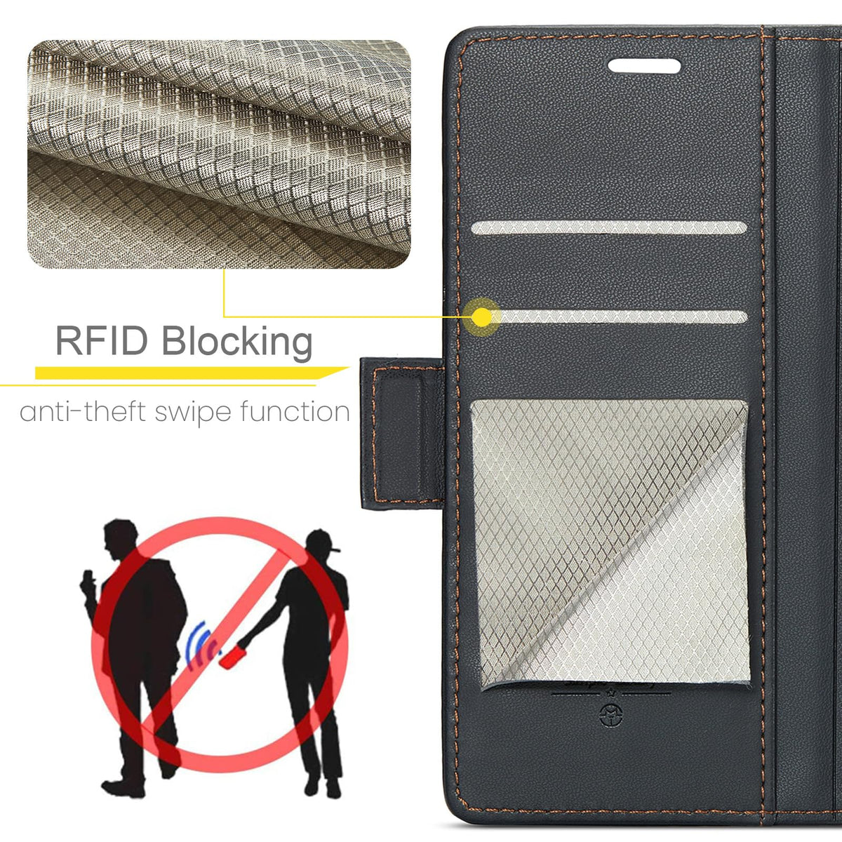 SINIANL for Samsung Galaxy S25 Ultra Wallet Case with RFID Blocking, S25 Ultra Case Wallet for Men Women with Card Holder Magnetic Clasp Kickstand Leather Book Folio Case for Galaxy S25 Ultra Black