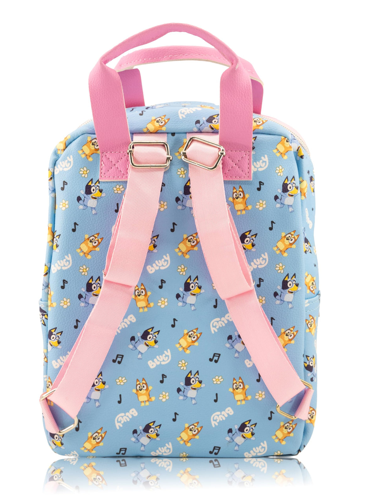 Fast Forward Bluey Mini Backpack for Kids & Adults | 10" PU Leather Bluey Backpack Purse Featuring Bluey | Toddler Travel Bag, Small Backpack Bookbag for School, Travel, or Everyday Use | Ages 3+