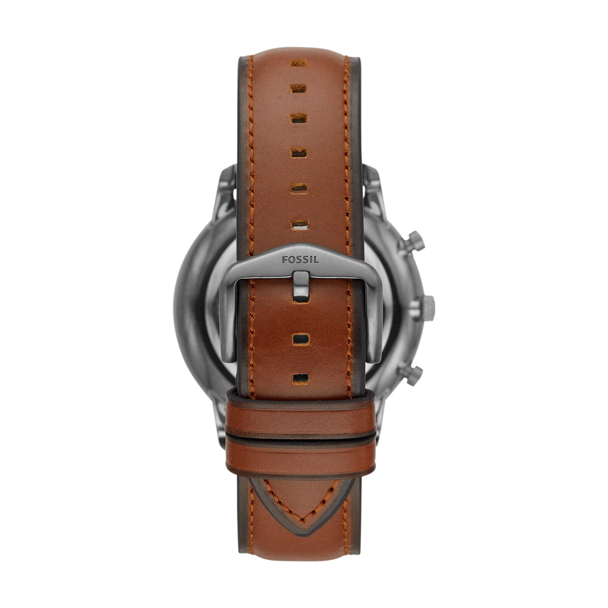 Fossil Men's Watch, Neutra Quartz Stainless Steel and Leather Chronograph Watch for Men, Color: Smoke, Amber