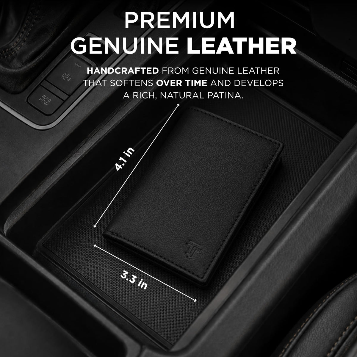 TRUTANN Black Leather Wallet – TrifoldCard Holder | Real Genuine Leather Mens Wallet | RFID Secure | Fits 8 Cards | Tap to Pay Feature | Quality Credit Card Holder
