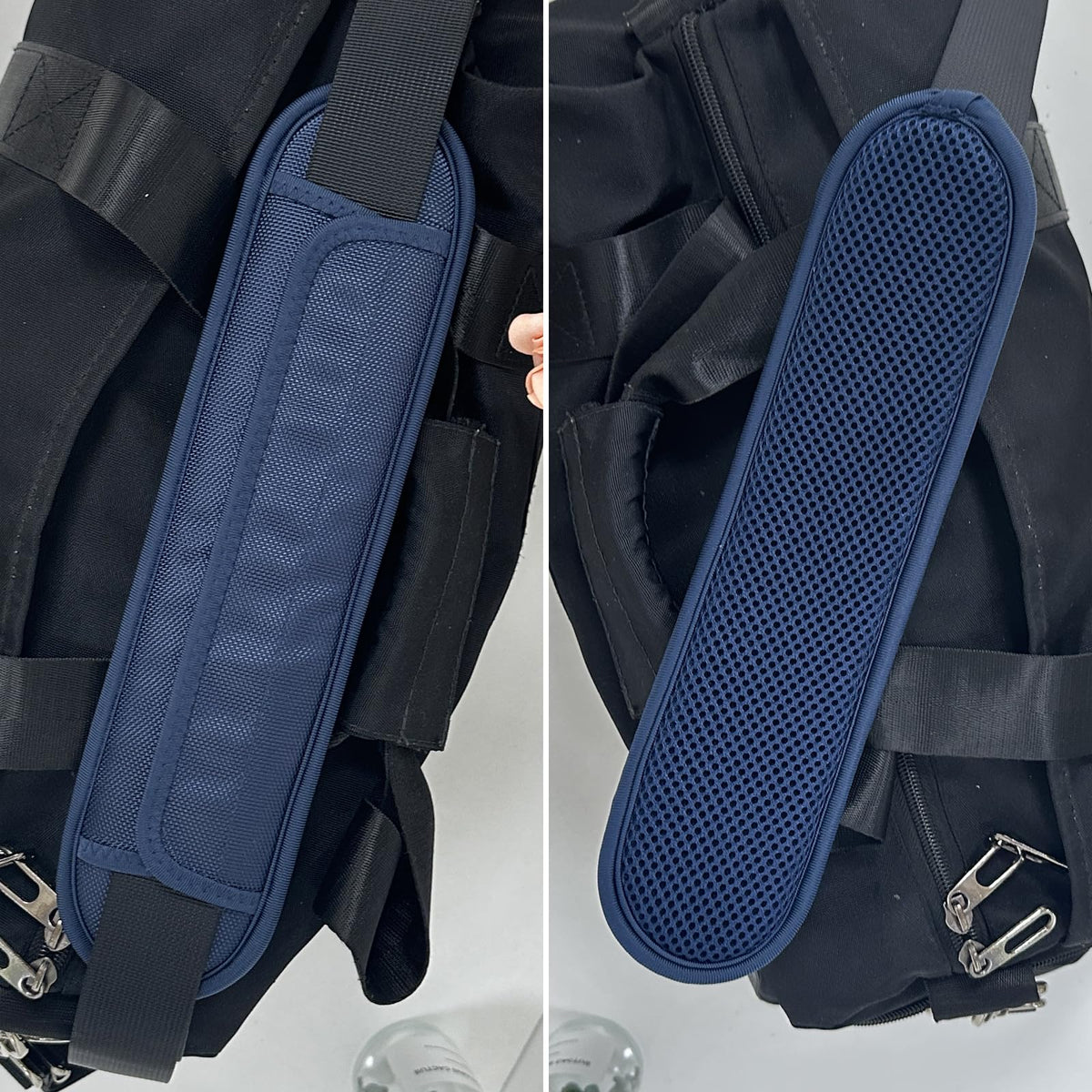 FIEIL 2 Pack Thick Shoulder Strap Pad, Universal Replacement, Detachable, Relieves Shoulder Pain (Sandwich Mesh - Sapphire Blue)