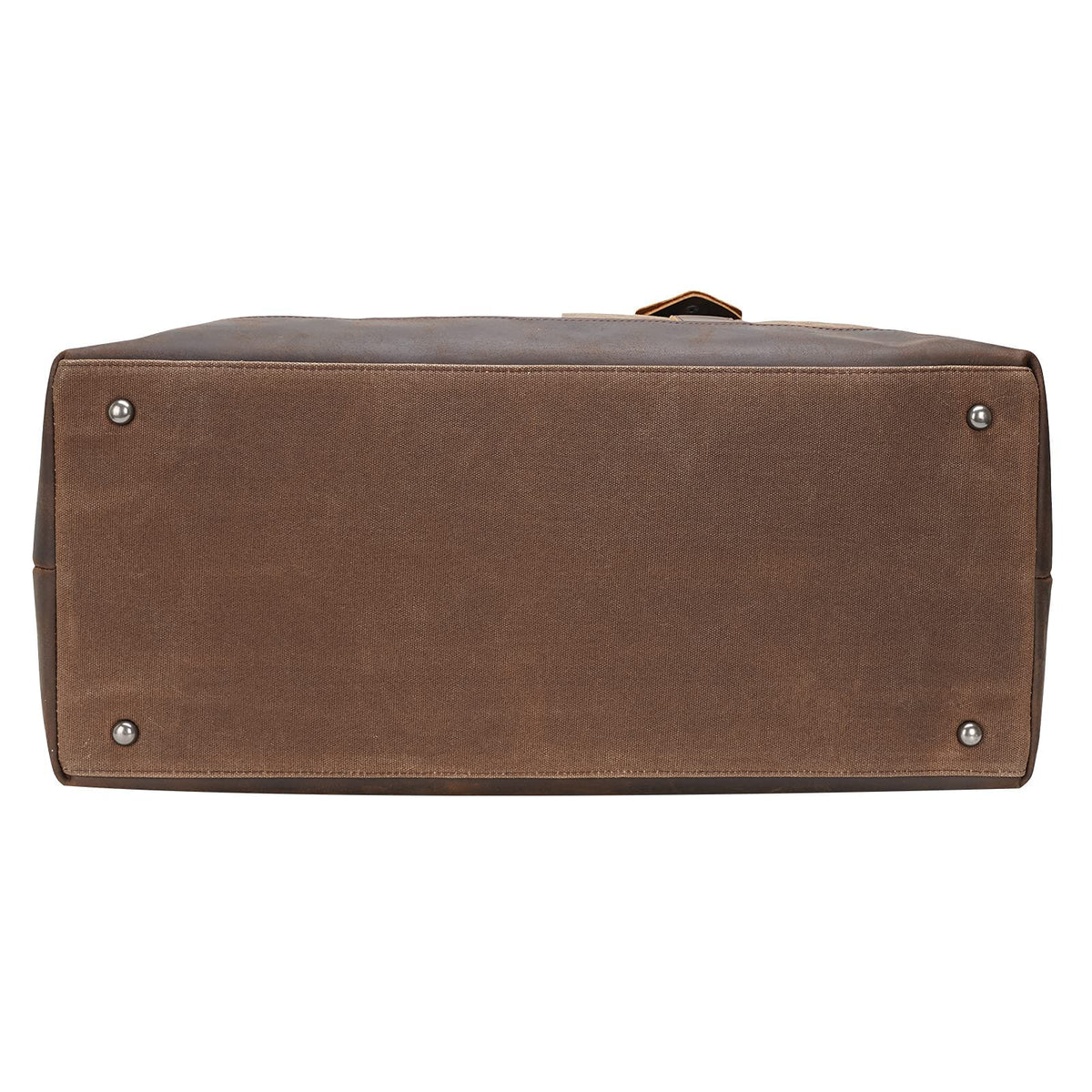 Polare 23” Waterproof Travel Duffel Bag Waxed Canvas Cowhide Leather Trim Luggage for Gym 55L Weekender Overnight Carry on Bag (Brown-23")