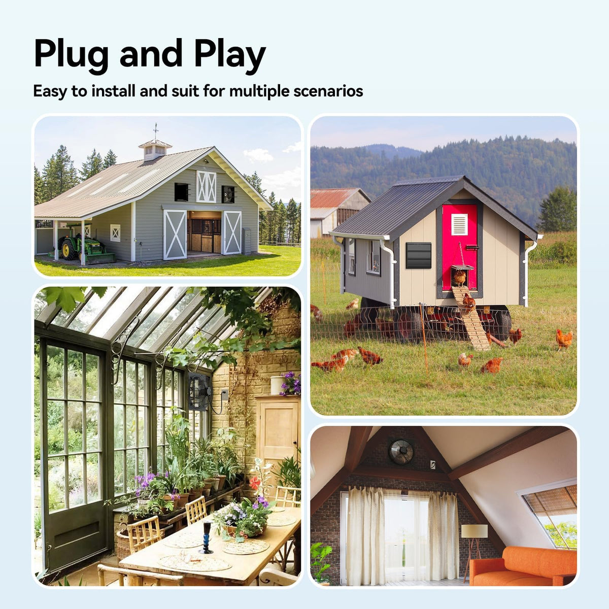 addlon 14 Inch Shutter Exhaust Fan Wall Mounted with 35W EC Motors and Remote, 1400CFM, Timer, 8 Speeds, Low Noise, Easy to Install, Plug in Ventilation Fan for Garages,Greenhouse, Attic, Chicken Coop