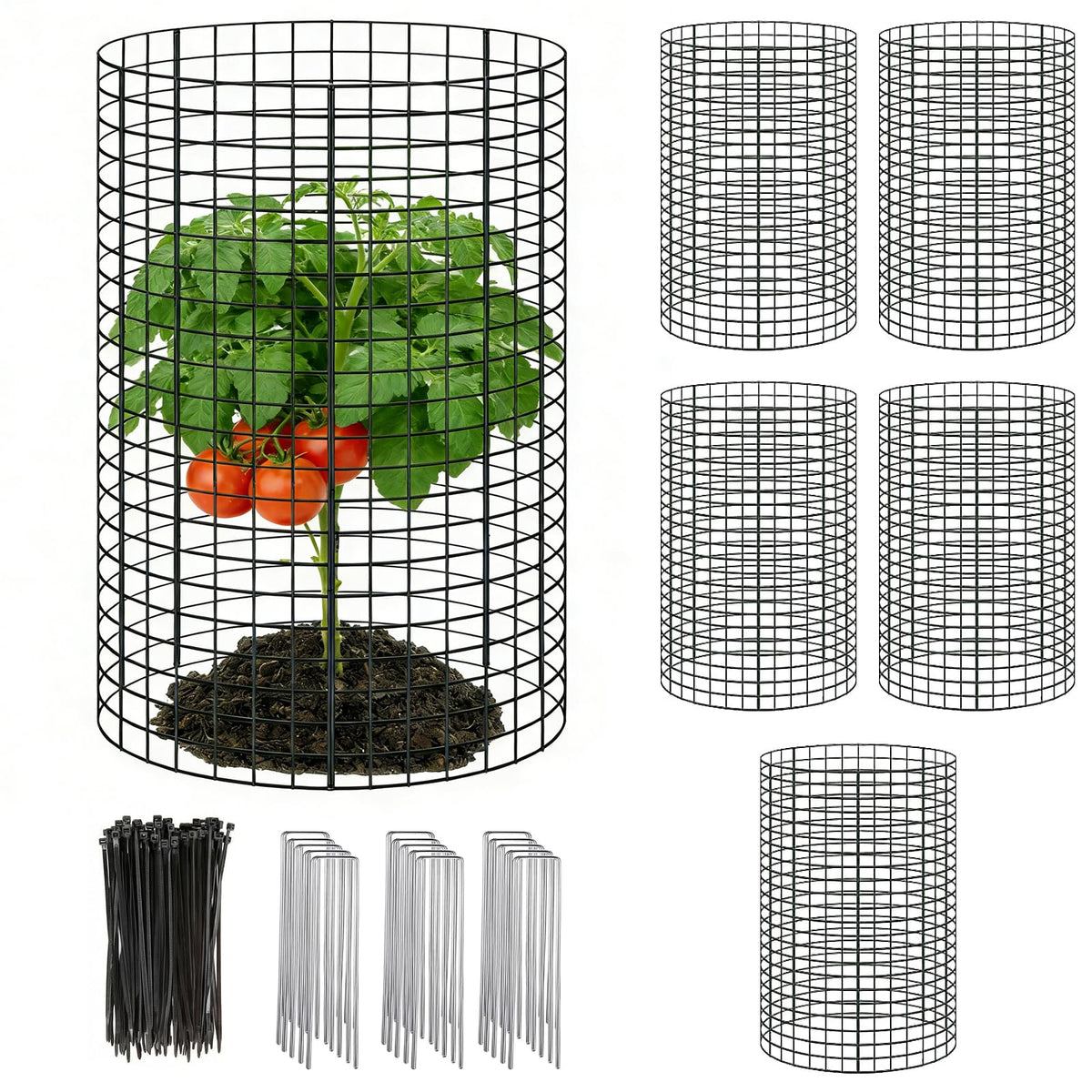LAPEQQIOJEJ 5 Pack Plant Protector from Animals, 24x12 Inches Wire Plant Protector, Plant Cages to Keep Animals Out