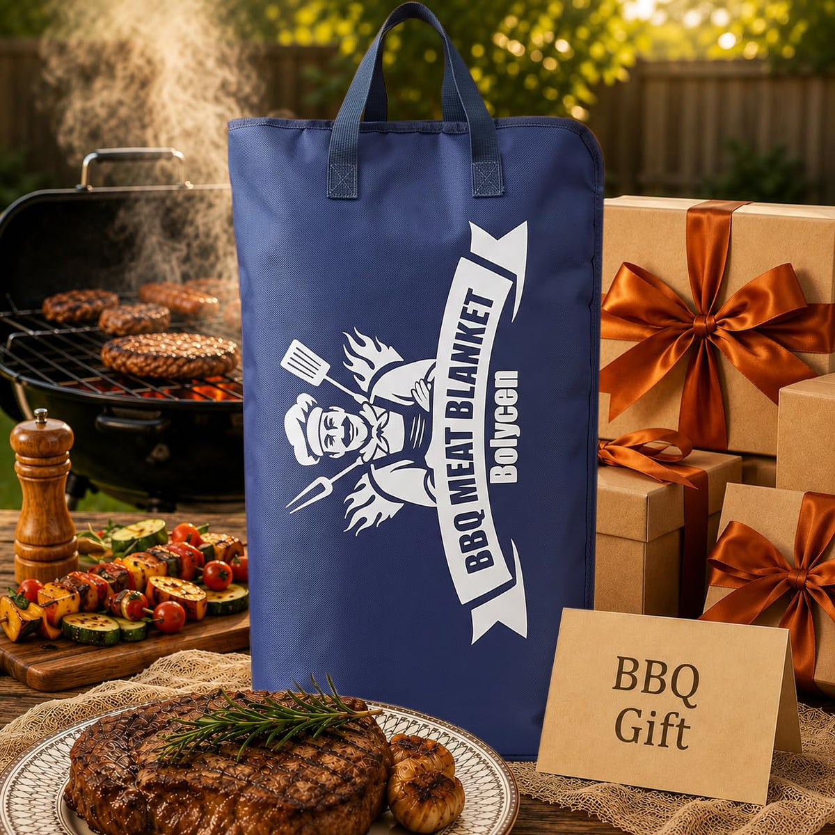Upgraded Insulated BBQ Blanket for Resting Meat-BBQ Smoker Accessories Gifts for Men Dad Husband-Air Fryer/Kitchen/Camping/Baking/Party Essential-Bag for Brisket/Steak/Pork Shoulder/Turkey (21inch)