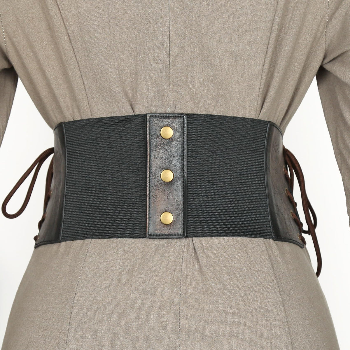 Joukavor Women's Viking Leather Corset Belt Medieval Cinch Belt Renaissance for Halloween (Brown, XXL)