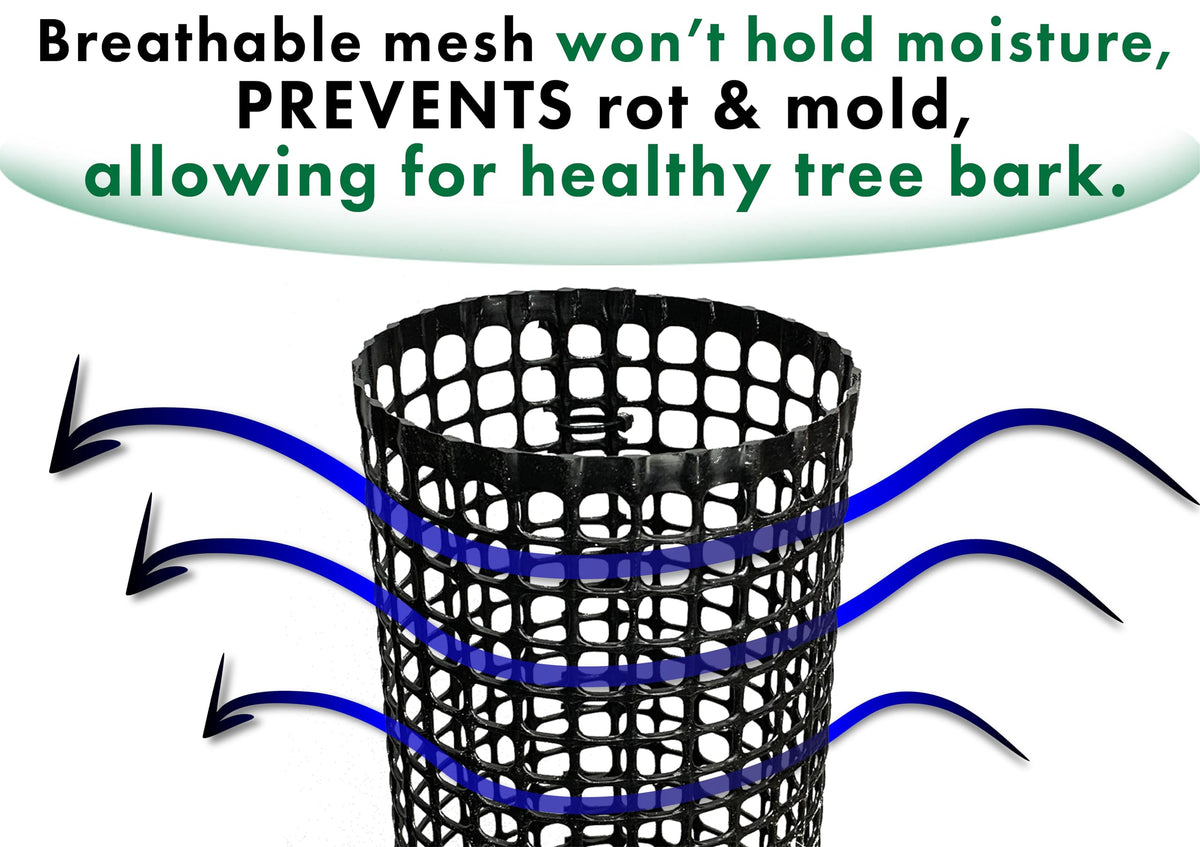 Voglund Nursery Mesh Tree Bark Protector 12 Inches Tall (25 Pack) Standard Weight with Zip Ties