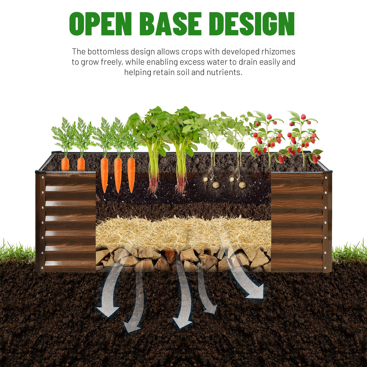SnugNiture 2-Pack 4x2x2FT Galvanized Raised Garden Bed Kit, Metal Planter Box for Planting Plants Vegetables, Brown