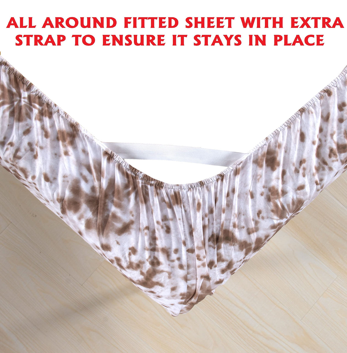 Elegant Comfort Luxury Soft Bed Sheets Tie Dye Pattern 1500 Thread Count Percale Egyptian Quality Microfiber Softness Wrinkle and Fade Resistant (4-Piece) Bedding Set, Twin XL, Tie Dye Taupe