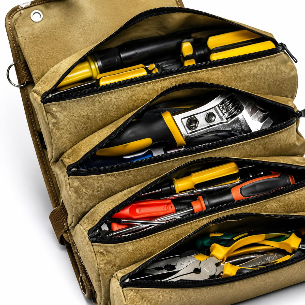 Tool Bag, Tool Roll Up Bag, Heavy Duty Tool Organizer for Men, Portable Roll Up Tool Bag Tool Roll Organizer For Mechanic, Electrician & Hobbyist, Car Camping Gear-Kaqi Pro