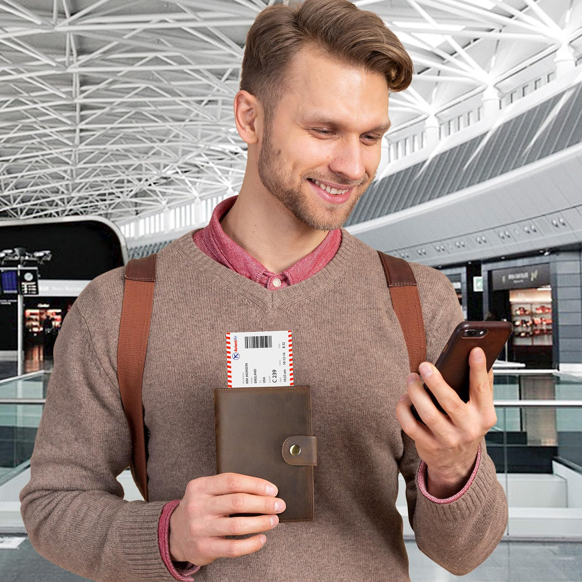 RFID Blocking Passport Wallet Travel Passport Holder Cover for Men and Women