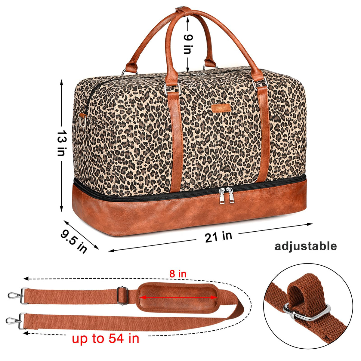 IBFUN Weekender Bags for Women, 21" Weekender Travel Bag, Travel Duffle Bag with Shoe Compartment Carry on Overnight Duffel Bag for Weekend Travel Business Trip