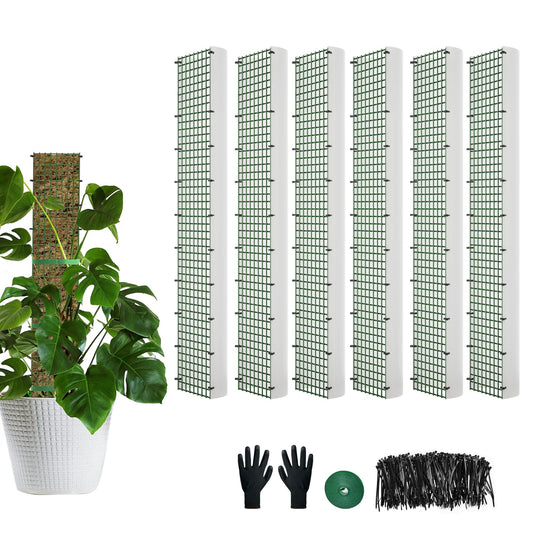 60"/40"/24" Metal Moss Pole, D Shape Sphagnum Moss Pole, Moss Poles for Climbing Plants, Monstera, Indoor Climbing Plants (4Pcs 24")