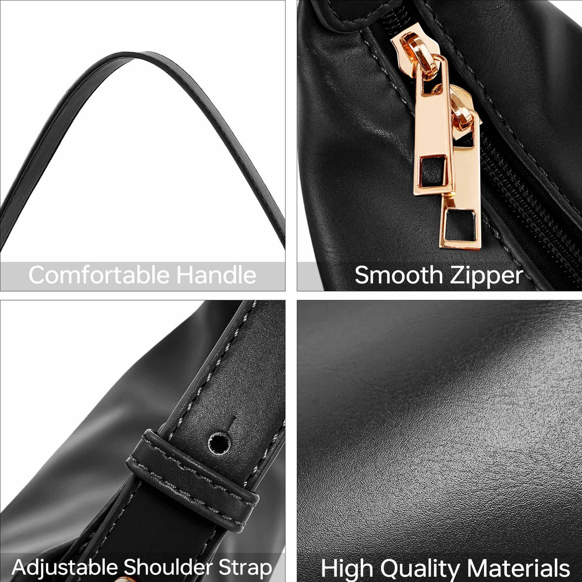 Kiss Sea Medium Crescent Hobo Bag for Women Vegan Leather Shoulder Purse Trendy