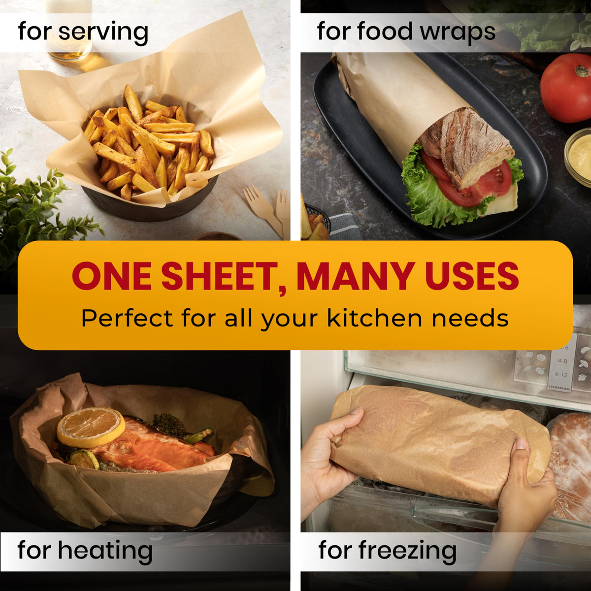 Parchment Paper Sheets for Baking, 12x16 In 120 Pcs by Baker's Signature | Precut Non-Stick & Unbleached - Will Not Curl or Burn, Non-Toxic & Comes in Convenient Packaging