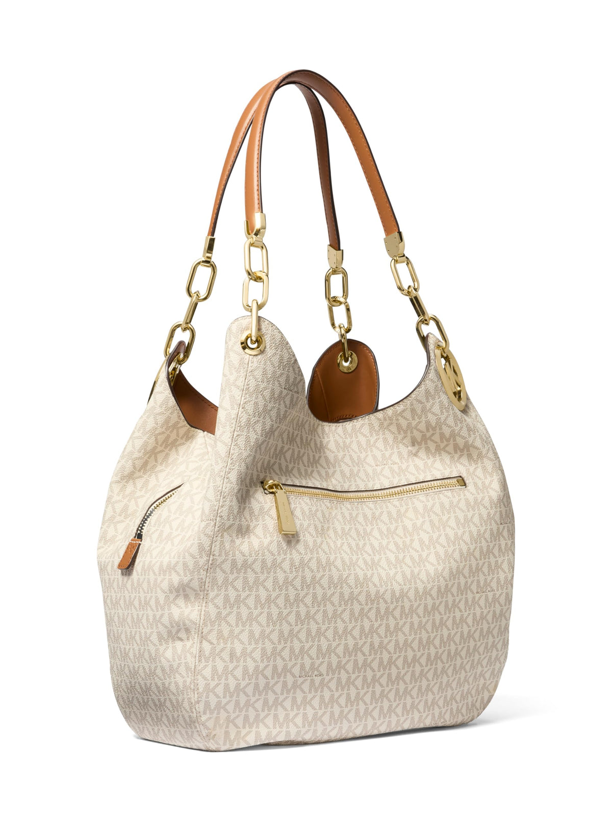 Michael Kors Lillie Large Chain Shoulder Bag, Vanilla/Acorn