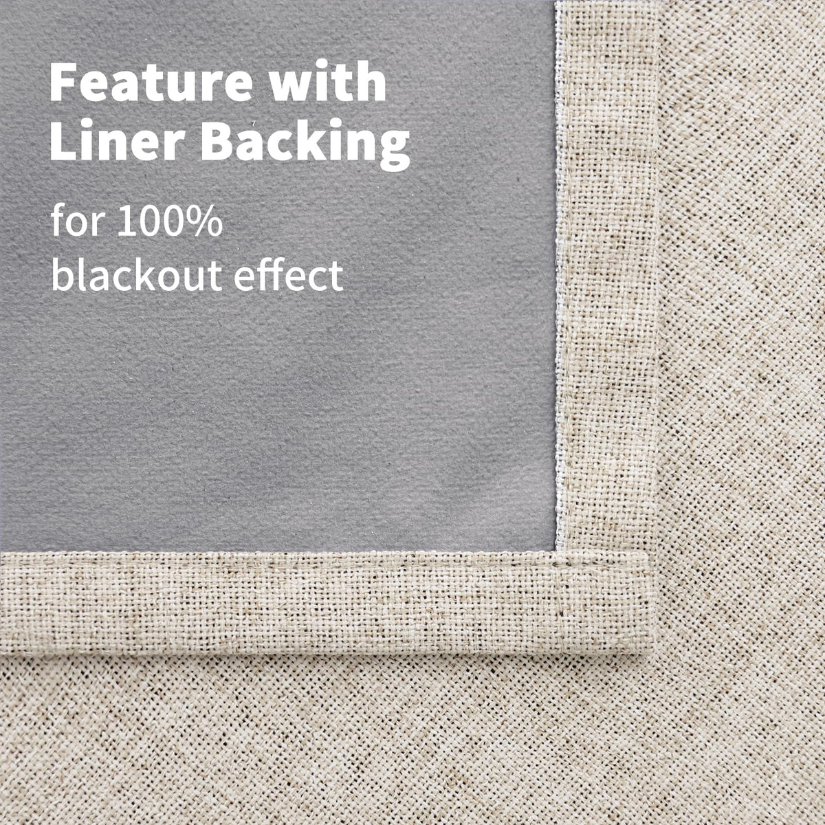 YoungsTex Linen Blackout Curtains 63 Inch Length for Bedroom, Room Darkening Window Drapes with Grommet Thermal Insulated Black Out Blinds for Living Room, 2 Panels, 52 X 63 Inch, Beige