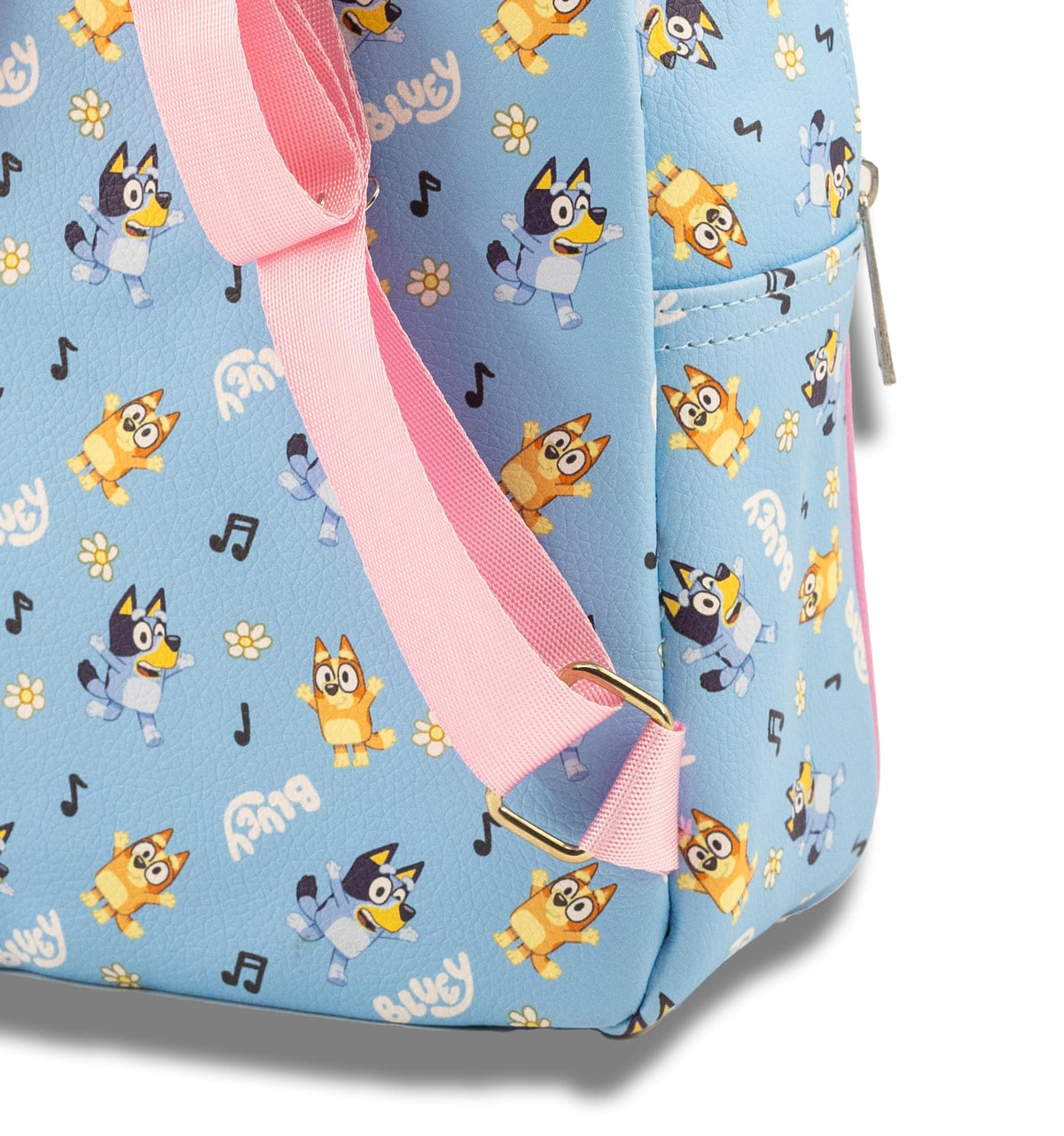 Fast Forward Bluey Mini Backpack for Kids & Adults | 10" PU Leather Bluey Backpack Purse Featuring Bluey | Toddler Travel Bag, Small Backpack Bookbag for School, Travel, or Everyday Use | Ages 3+