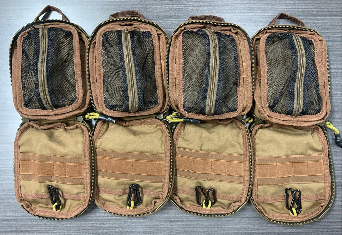 Roaring Fire Smolder Tactical EDC Pouch, Waxed Canvas with Brass YKK Zipper, MOLLE Organizer with Patch Panel for Range Bag, Daily Carry & Hiking Gear