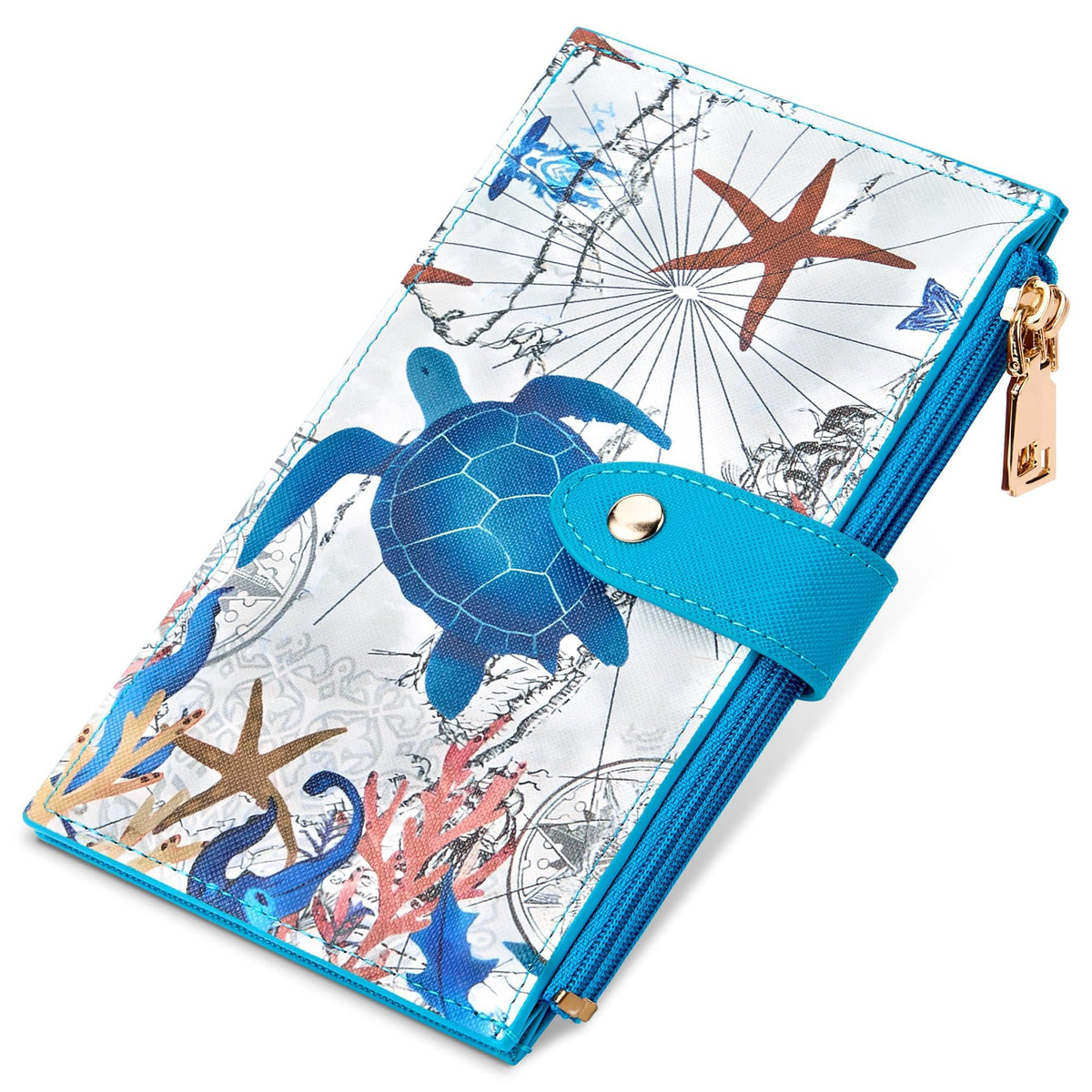 Travelambo RFID Wallet Women Large Size Bifold Multi Card Wallet Case with Zipper Pocke Credit Card Holder for Women