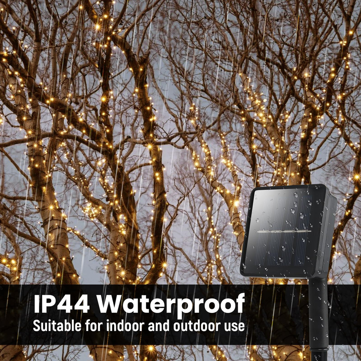 Solar String Lights for Outside, 2 Pack 200 Led Solar Christmas Lights Outdoor Waterproof 82ft Solar Fairy Lights 8 Lighting Mode Solar String Lights Idea for Garden,Courtyards,Trees(Warm White)