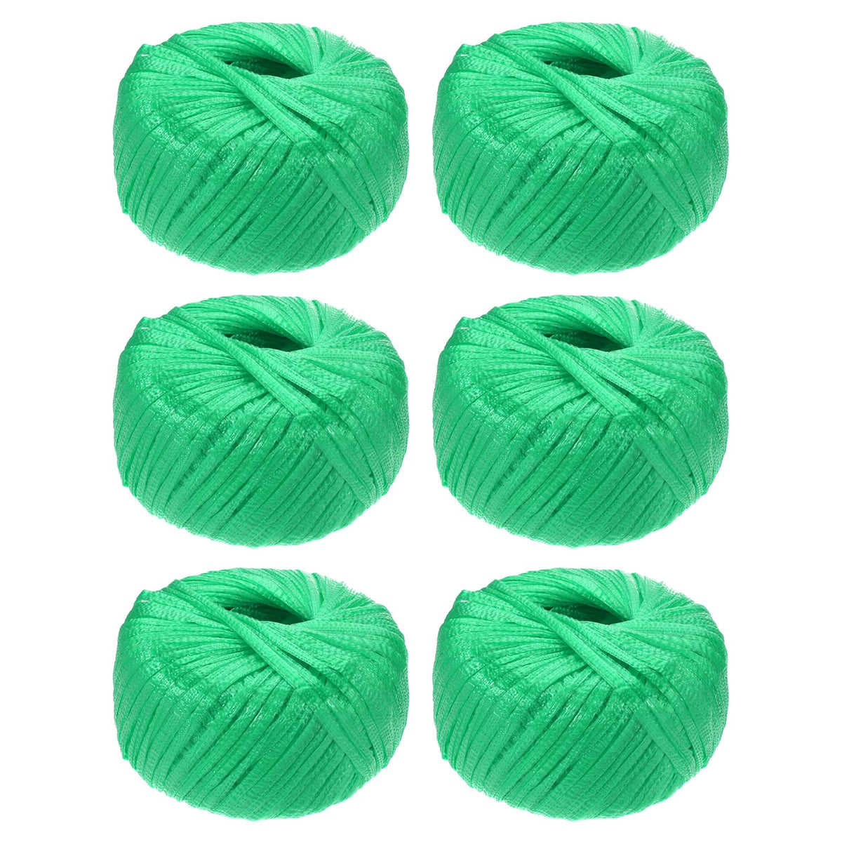 MECCANIXITY 6 Rolls Polyester Nylon Plastic Rope Twine, 80m/262ft Nylon Cord Household Bundled Polypropylene Twine Yarn for Household Gardening Tying Binding Garden Crafts, Green
