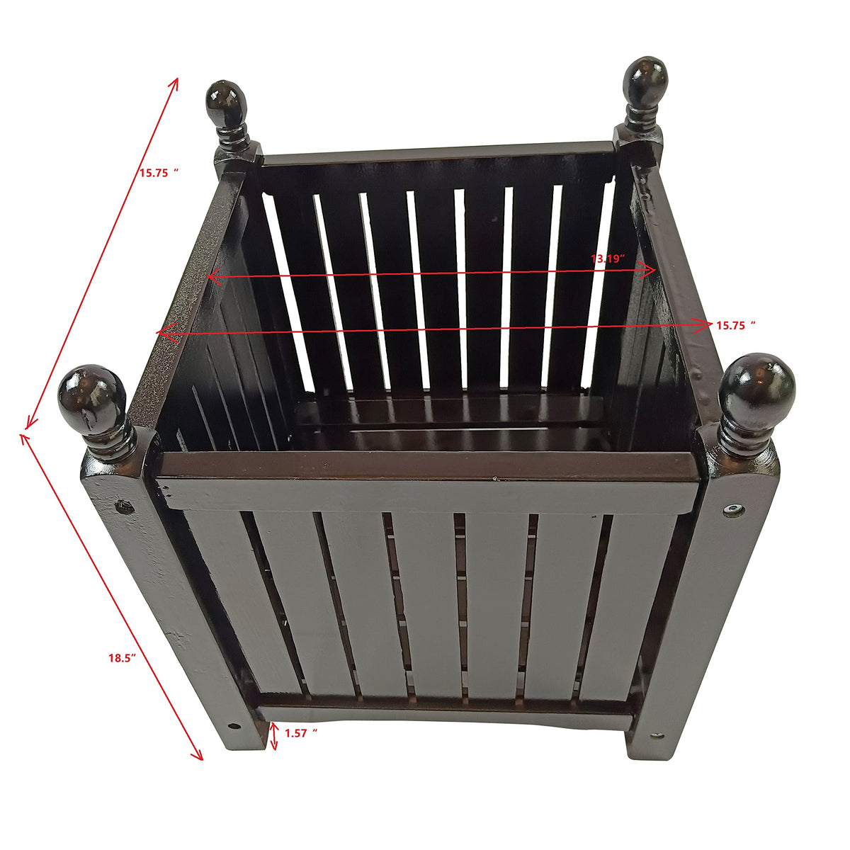 Yuanzaifeng Durable Outdoor Square Wooden Planter Box – Ideal for Garden, Porch, and Patio Flower, Herb & Vegetable Planting – Easy Assembly with Included Hardware & Instructions (Black)