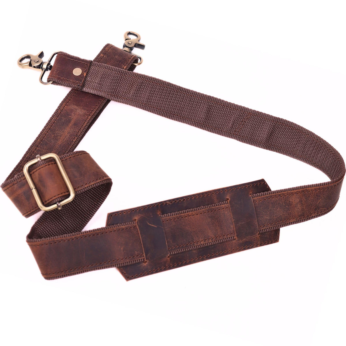 Genuine Leather Straps for Bags 60-inch Adjustable Shoulder Strap Replacement for Briefcase Messenger Crossbody Duffel Bag (Dark Brown)