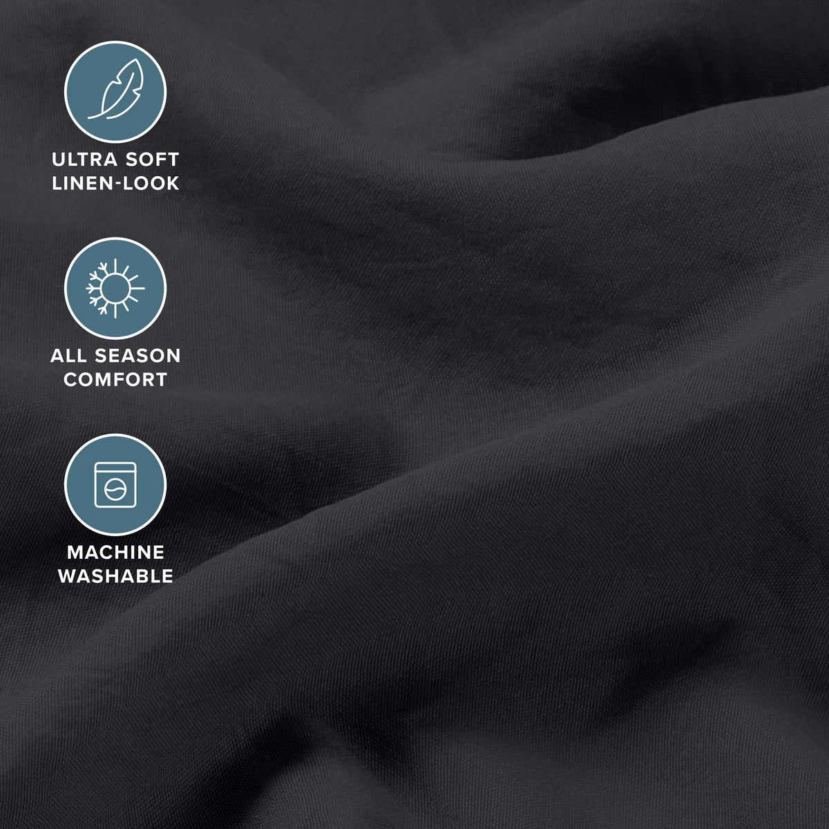 Bare Home Queen Sheet Set - Luxury 1800 Ultra-Soft Stonewashed Microfiber - Brushed - Deep Pockets - Easy Fit - Breathable Bedding - Sheet Sets & Pillowcases (Queen, Black)