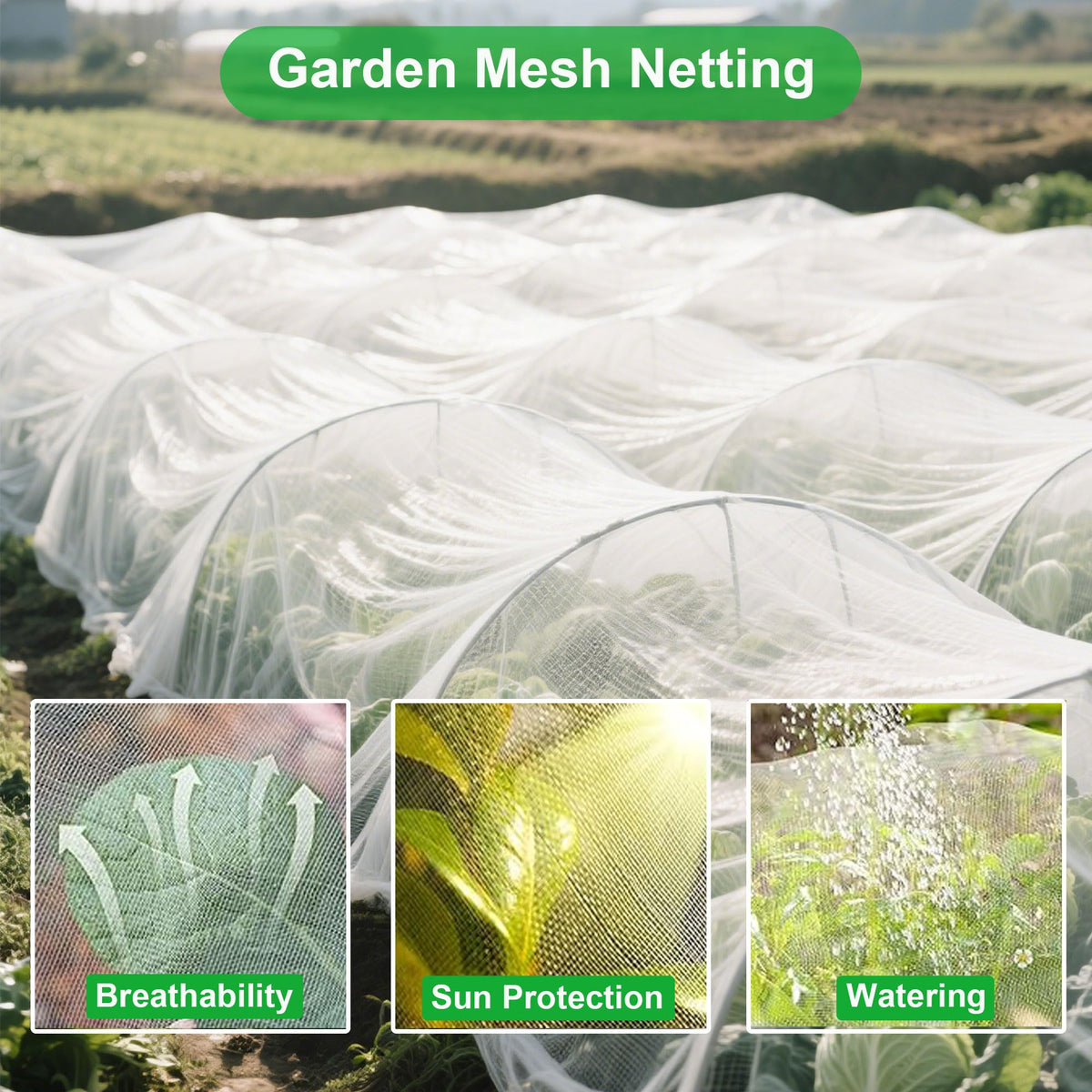FOTMISHU Garden Netting 10x50FT Ultra Fine Mesh Netting Bird Barrier Protection Vegetable Fruit Tree Bushes Plant Cover for Raised Bed